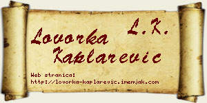 Lovorka Kaplarević vizit kartica